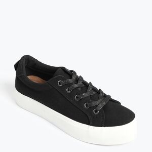 Black Canvas Sneakers with White Soles